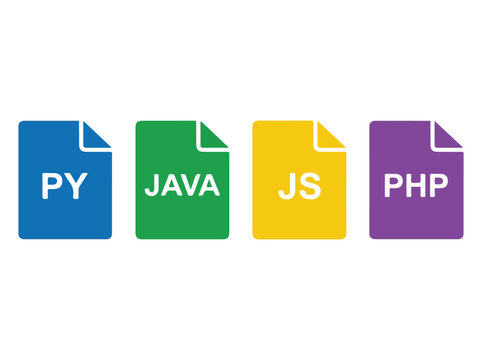 Colorful programming language file icons for coding and development