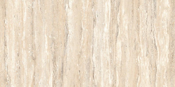Luxurious beige marble texture background with soft vertical veins, elegant cream travertine stone surface, abstract ceramic floor tile design mockup