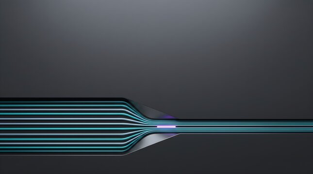 Abstract Data Compression and Network Bottleneck Stream on Matte Charcoal Tech Banner
