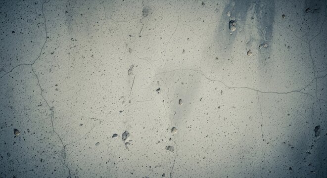 Gray concrete wall with cracks texture.