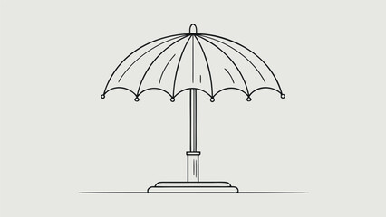 Minimalist outline drawing of a decorative parasol or beach umbrella icon with umbrella minimalist protection vacation equipment illustration accessory isolated © icon sos