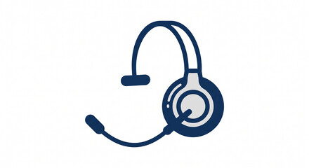 Naklejka premium Headset symbol for customer support and communication services representing call center and telemarketing concepts facilitating business interactions and technical assistance.