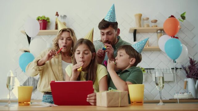 A delightful and vibrant family celebration that incorporates technology and plenty of fun