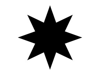 Fototapeta premium Black eight pointed star icon