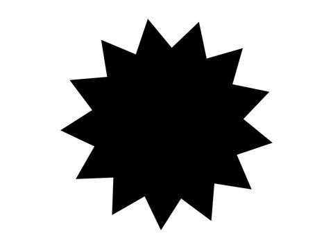 Black spiky starburst shape design