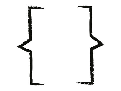 Pair of black square brackets for design or typography