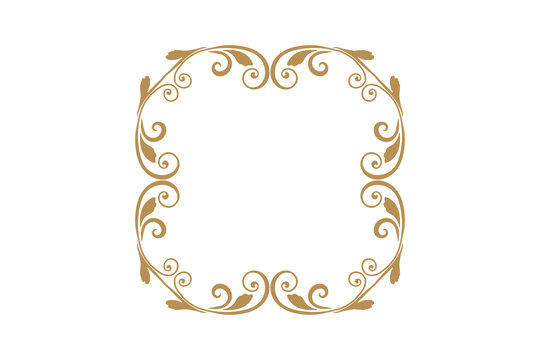 Elegant gold ornamental frame with floral scroll design