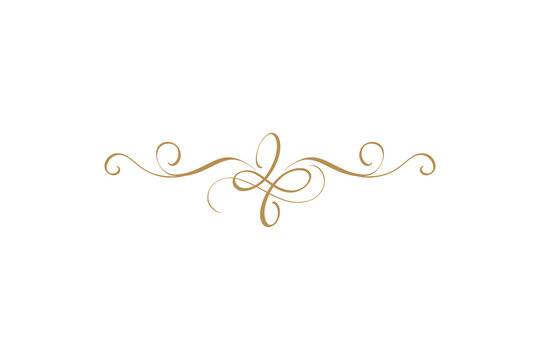 Golden swirl decorative vector flourish