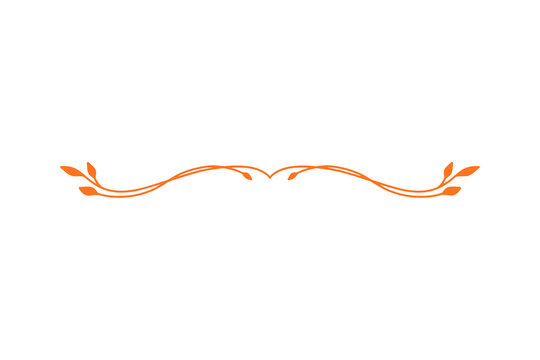 Orange floral vine border design vector