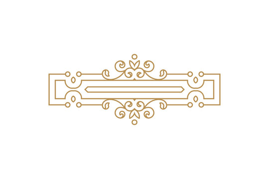 Elegant gold ornamental frame with intricate swirls and corners
