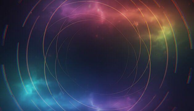 Abstract swirling colorful lines with digital glitch effect