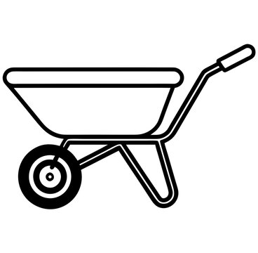 wheelbarrow on white background