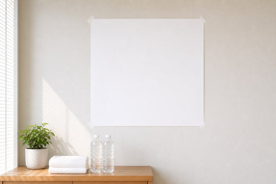 blank cooling poster wall with water table