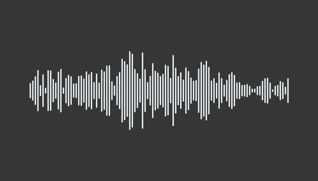 Illustration of a voice recording or broadcasting with sound waveform, voice message - close-up.