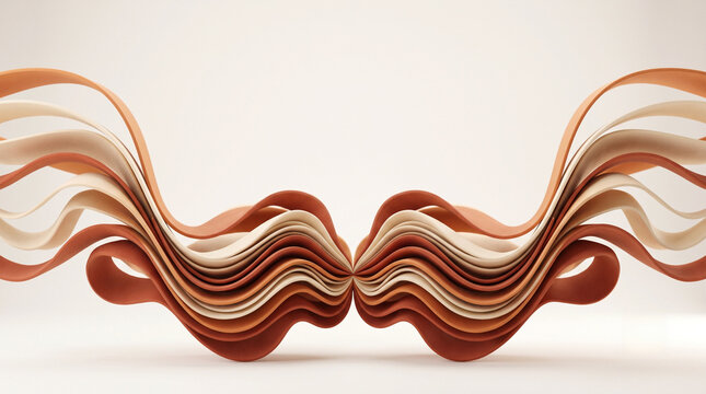 Render 3D abstracto de cintas de datos fluidas en espuma suave