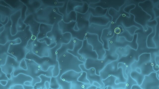 Moonlit Asteroid Gradient Background with Water Refraction Waves and Floating Bubbles Animation