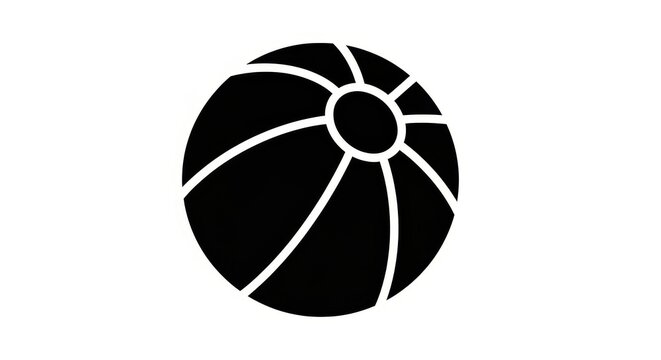 Black and white basketball icon design.