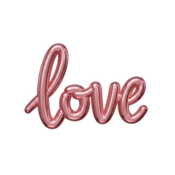 Pink cursive love text design