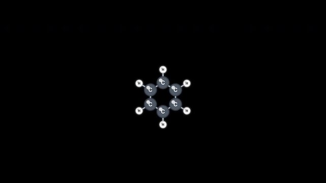 Cyclohexane C6H12 Ball And Stick Model Animation Clean No Text Alpha Channel 4K