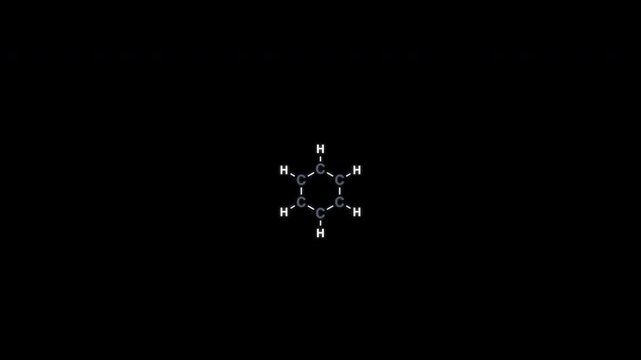 Cyclohexane C6H12 Lewis Structure Animation Clean No Text Alpha Channel 4K