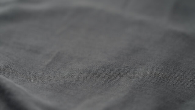 gray color cotton fabric for clothing closeup