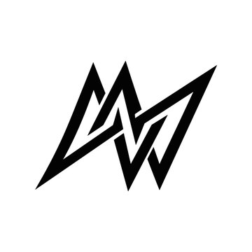 Sharp geometric MW letter monogram logo.