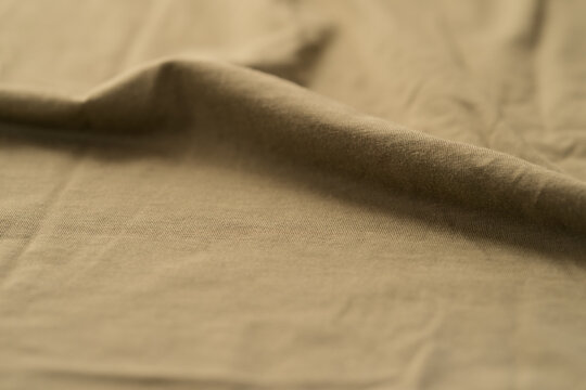 olive color cotton fabric for clothing closeup