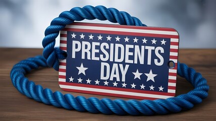 Presidents day civic holiday concept with patriotic ribbon and stars
