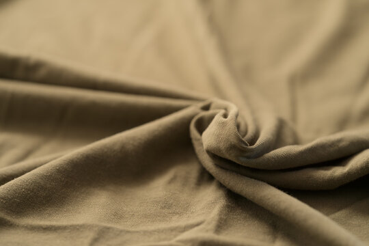 olive color cotton fabric for clothing closeup