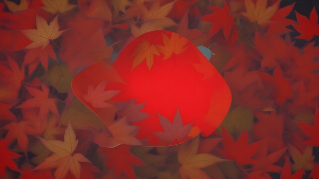 Civic holiday background with heart shaped leaves