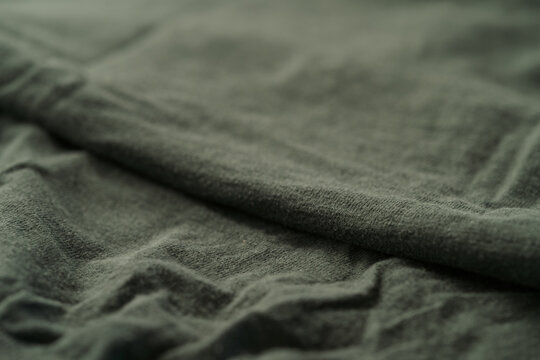 green color linen fabric for clothing closeup
