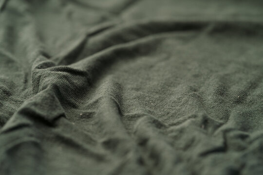 green color linen fabric for clothing closeup