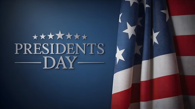Presidents day civic holiday background with american flag