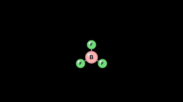 Boron Trifluoride BF3 Ball And Stick Model Animation Clean No Text Alpha 4K