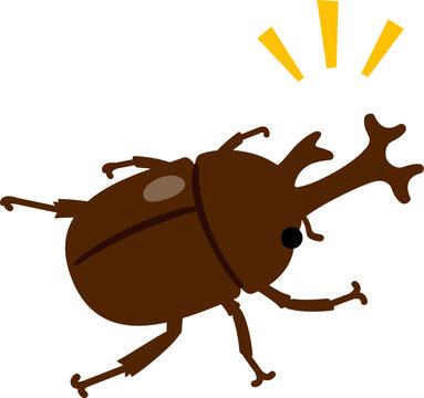 オスのカブト虫のデフォルメイラスト