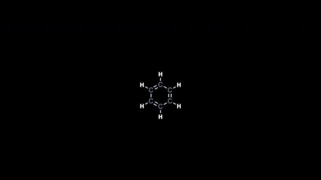 Benzene C6H6 Lewis Structure Animation Clean No Text Alpha Channel 4K
