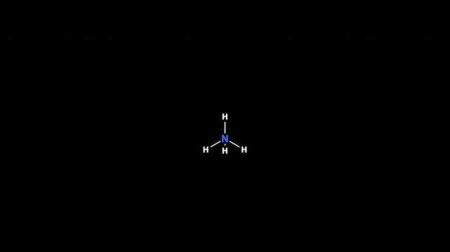 Ammonium Ion NH4+ Lewis Structure Animation Clean No Text Alpha Channel 4K