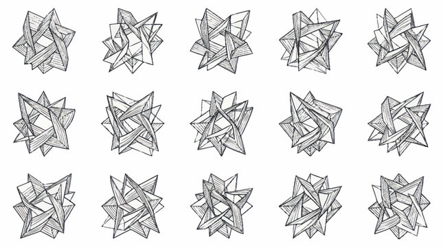 Geometric Star Shapes in Symmetrical Pattern Design.