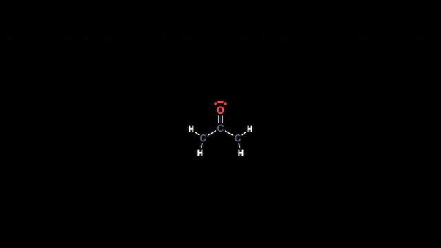 Acetone C3H6O Lewis Structure Animation Clean No Text Alpha Channel 4K