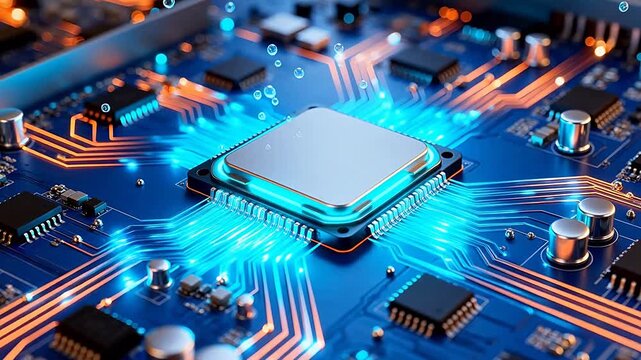 Closeup of a computer circuit board