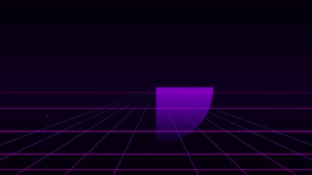 retro futuristic synthwave grid animation dark style