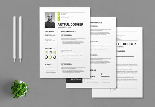 Modern Professional Resume CV and Cover Letter Template