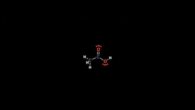Acetic Acid CH3COOH Lewis Structure Animation Clean No Text Alpha Channel 4K