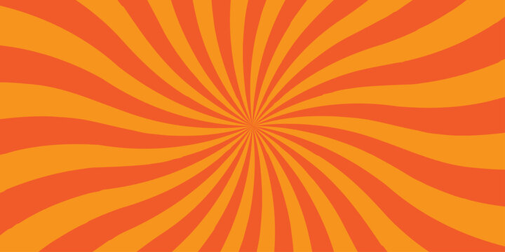 abstract orange explosion warm ray sunburst background with stars summer beam colorful template banner cartoon texture design.