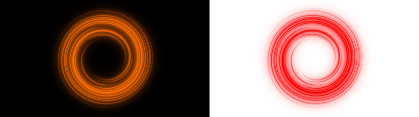 A glowing Red and Golden circular light ring with a transparent background. Ideal for motion graphics, VFX, sci-fi scenes, video editing, gaming, and digital compositing. © Billal GFX