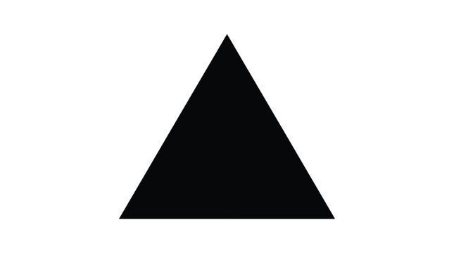 Black Equilateral Triangle Silhouette Vector Geometric Icon Design