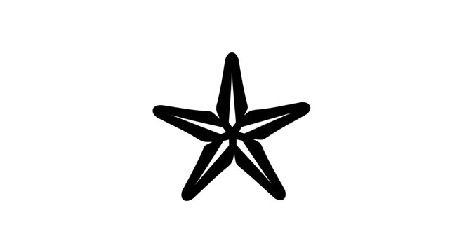 Simple black starfish silhouette icon on white background.