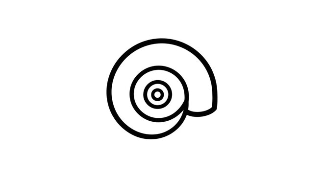 Simple spiral snail shell minimalist outline.
