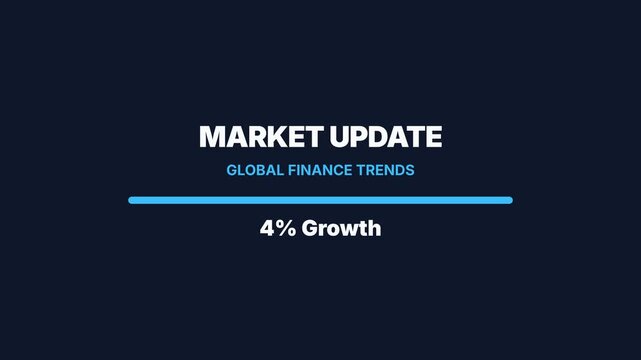 Market update graphic, displaying global finance trends with 4% growth, in a modern and sleek style, symbolizing business and financial stability, representing economic progress.