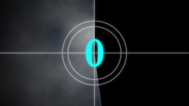 dial design illustration .Circle countdown timer one minute animation from 4 to 0 second animation. Modern flat design with animation. neon circle and number looping animated